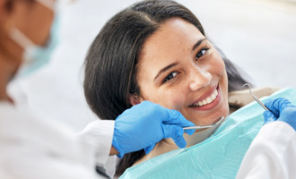 a dental patient smiling 