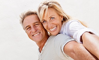 Couple smiling in Massapequa Park