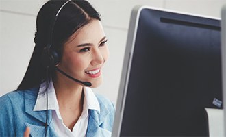 friendly front desk staff member 