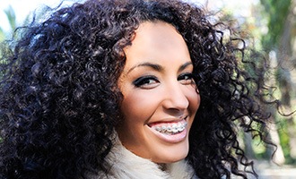 Young woman with braces