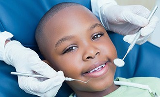 Young child in dental chair