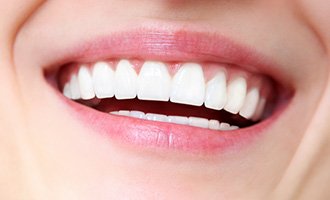 Closeup of beautiful bright teeth