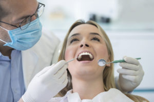 Woman at dentist