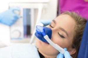 woman relaxed nitrous oxide sedation