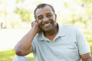 older man smiling nice teeth